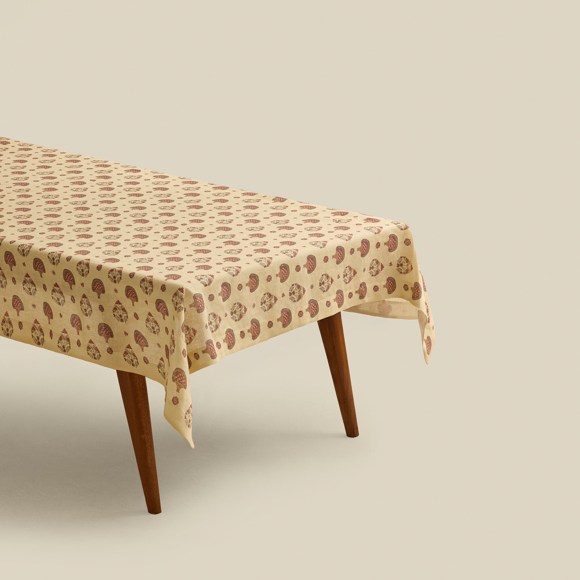 Coptic Flowers Linen Tablecloth