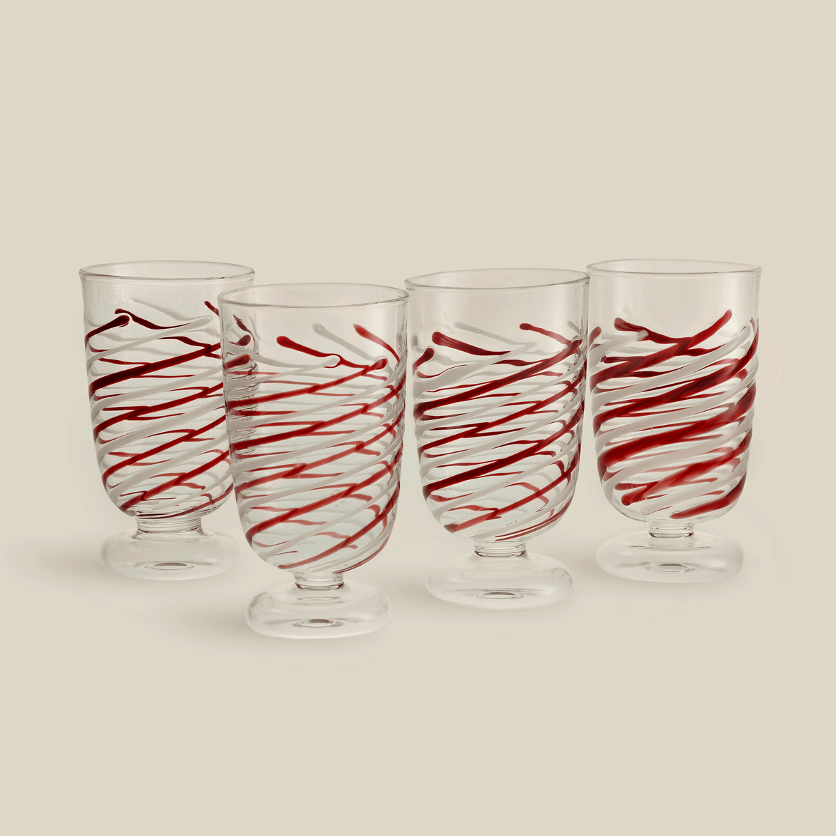 Swirl Hand-Blown Glass Goblet (Set Of 4)