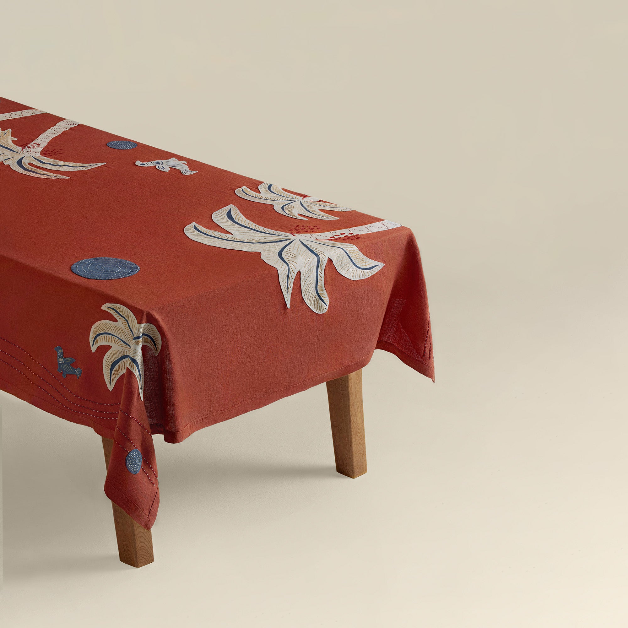 Oasis Patchwork Linen Tablecloth