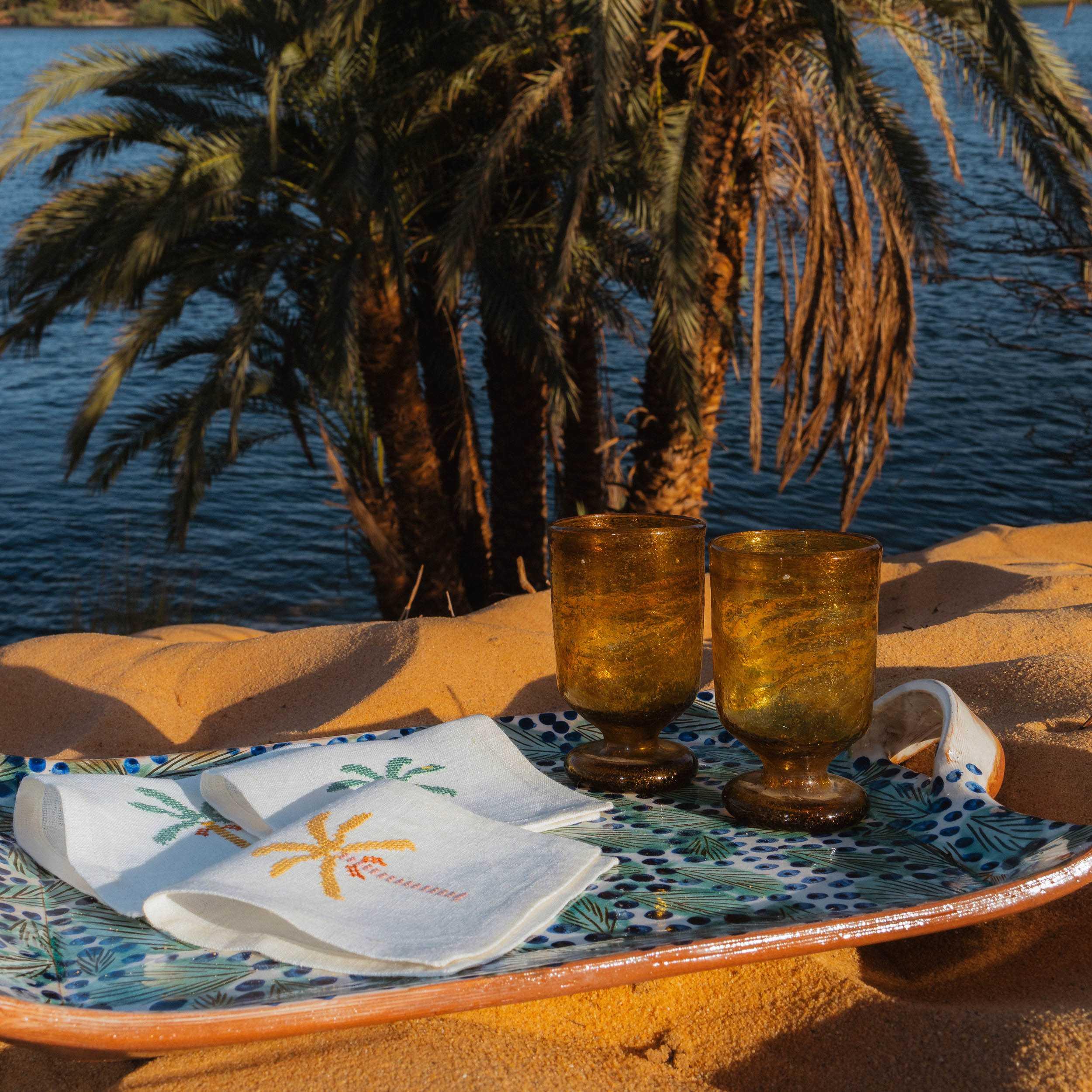 Date Palm Cocktail Napkin (Set of 6)