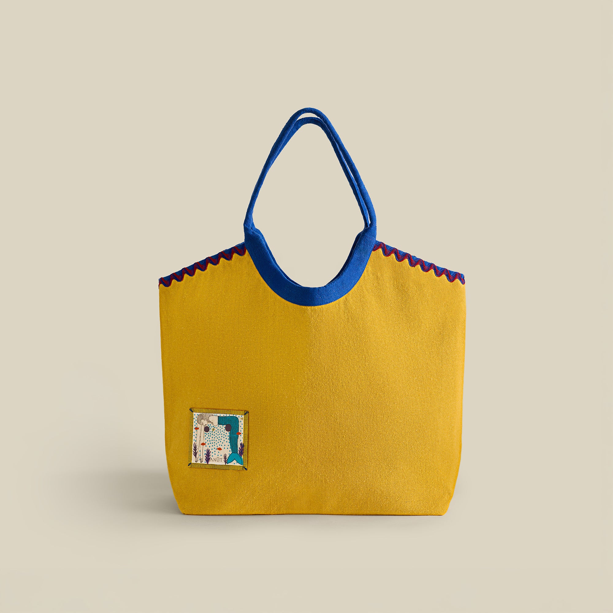 Swirl Cotton Canvas Beach Bag