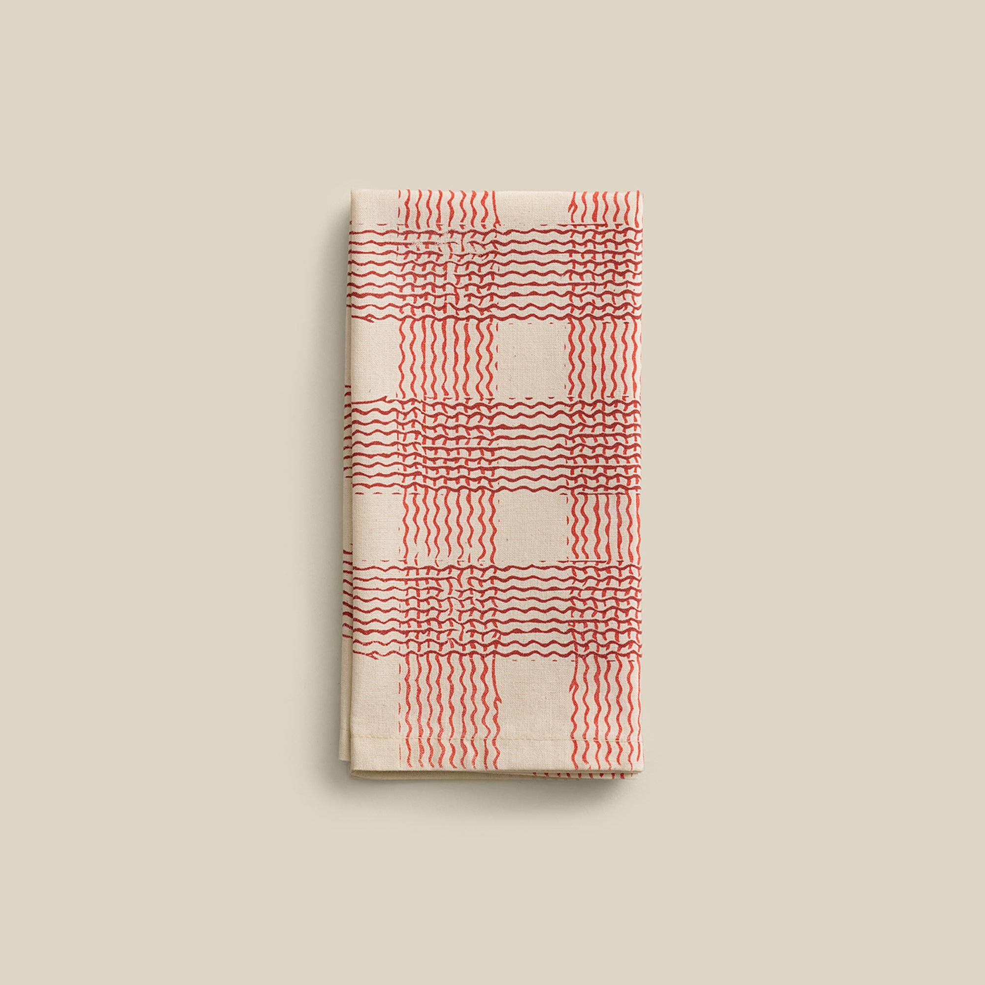 Curly Hand-Printed Cotton Napkin (Set of 6)
