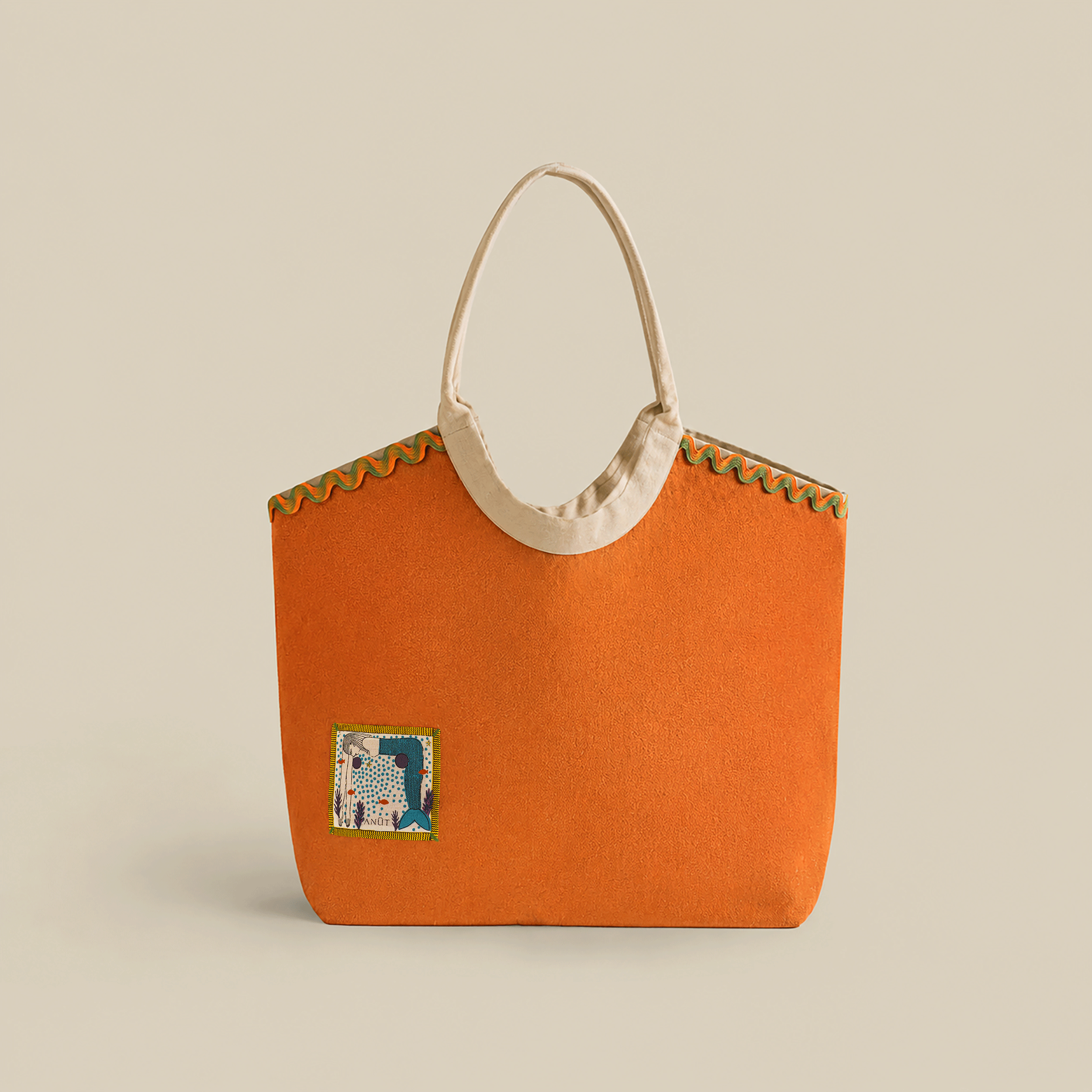 Swirl Cotton Canvas Beach Bag