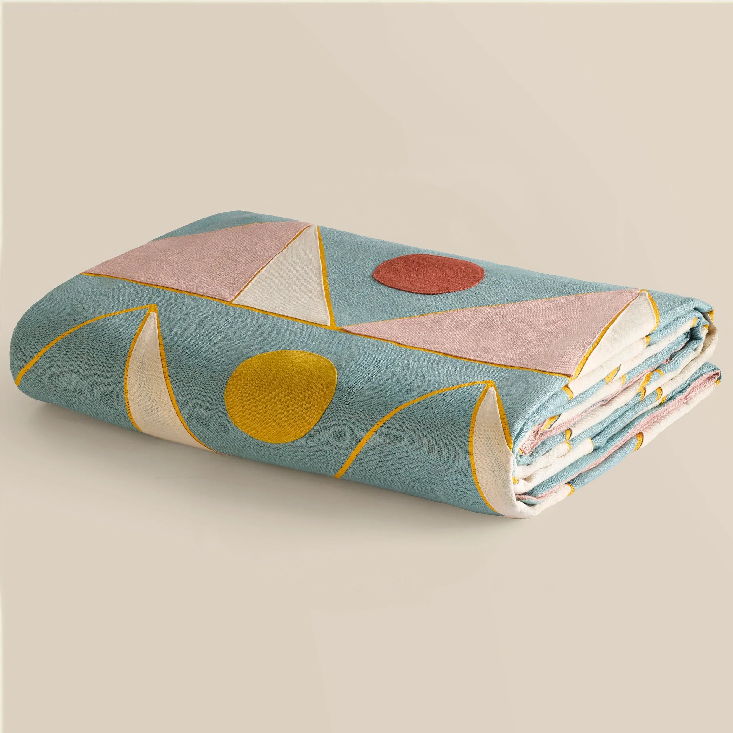 Khufu Patchwork Linen Bed Cover