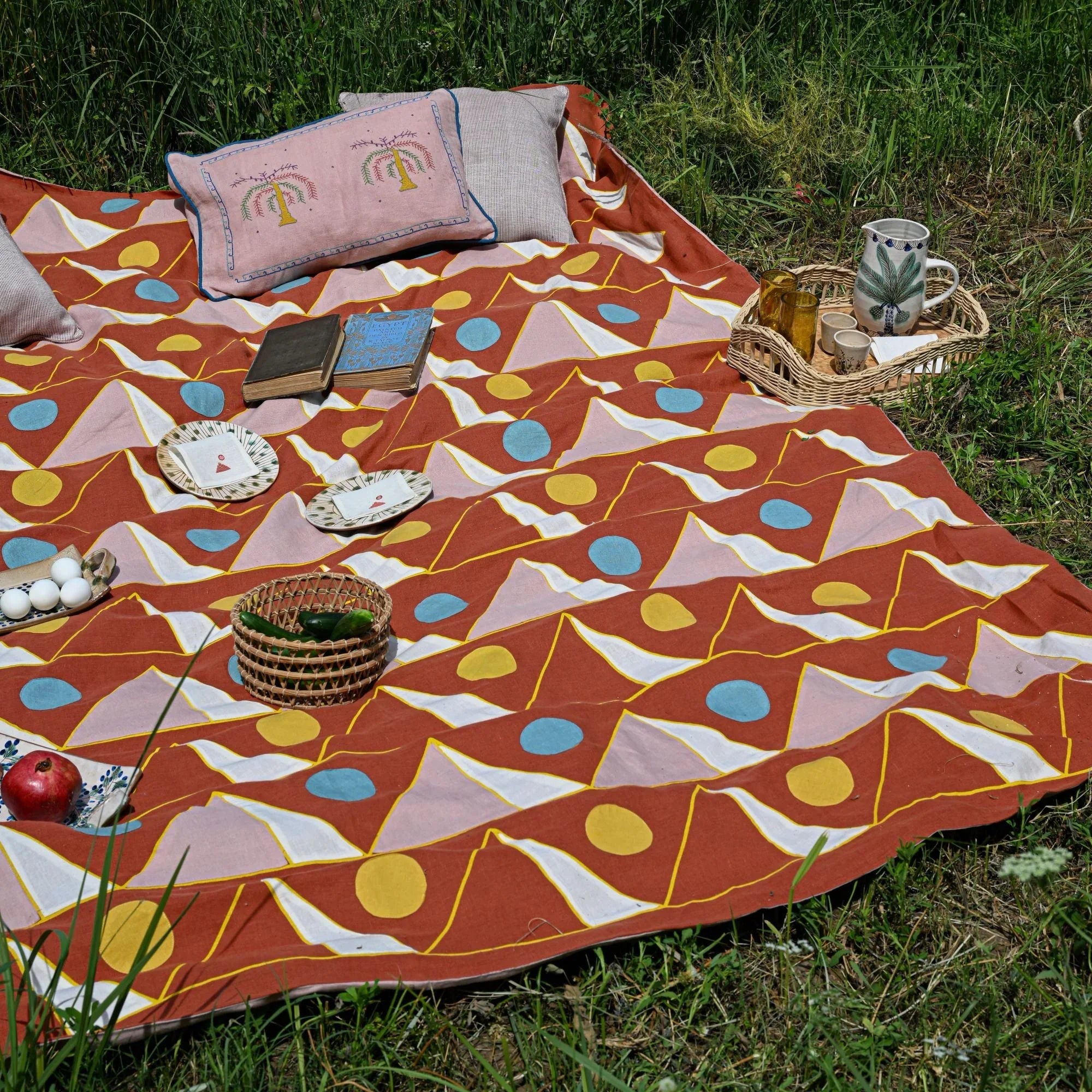 Khufu Patchwork Linen Bed Cover