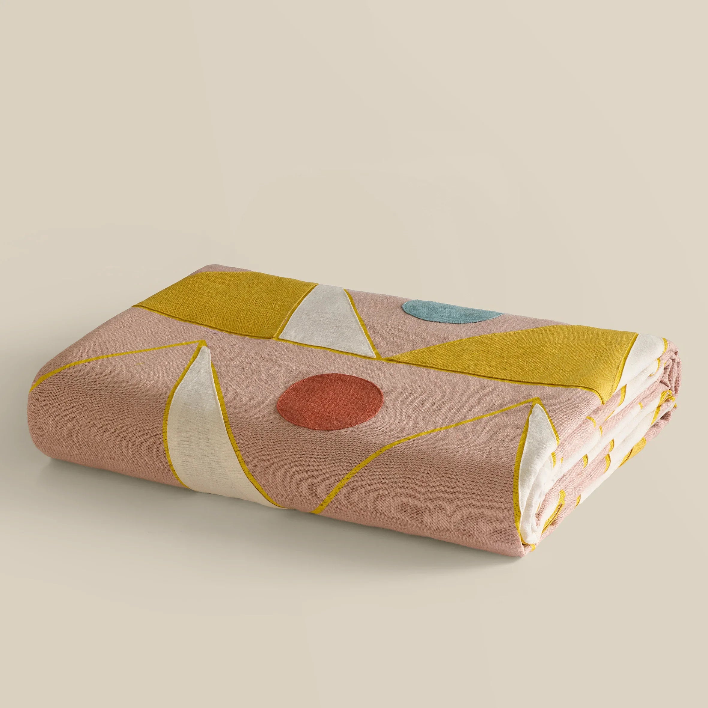 Khufu Patchwork Linen Bed Cover