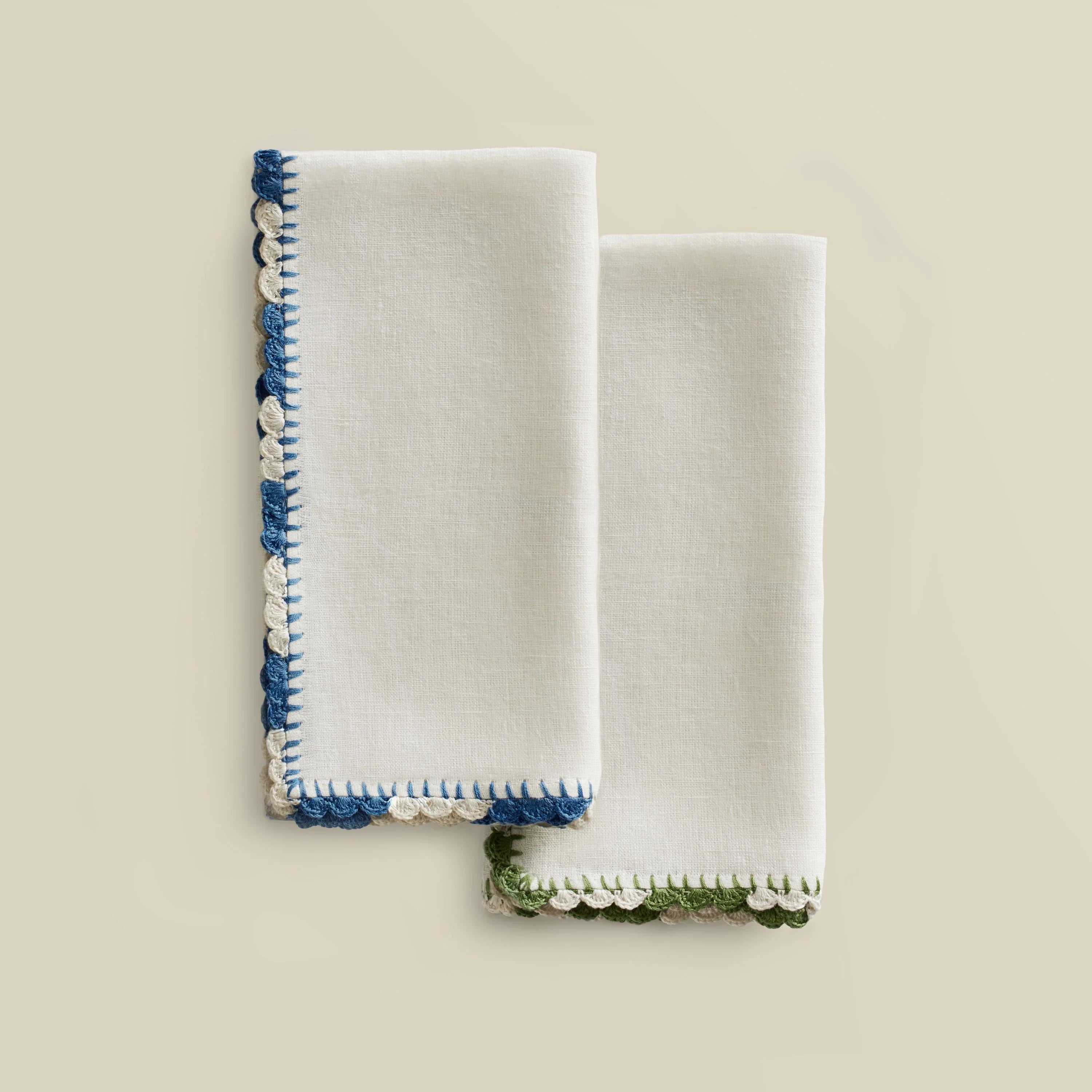 Luxor Crochet-Trimmed Linen Napkin (Set of 2)