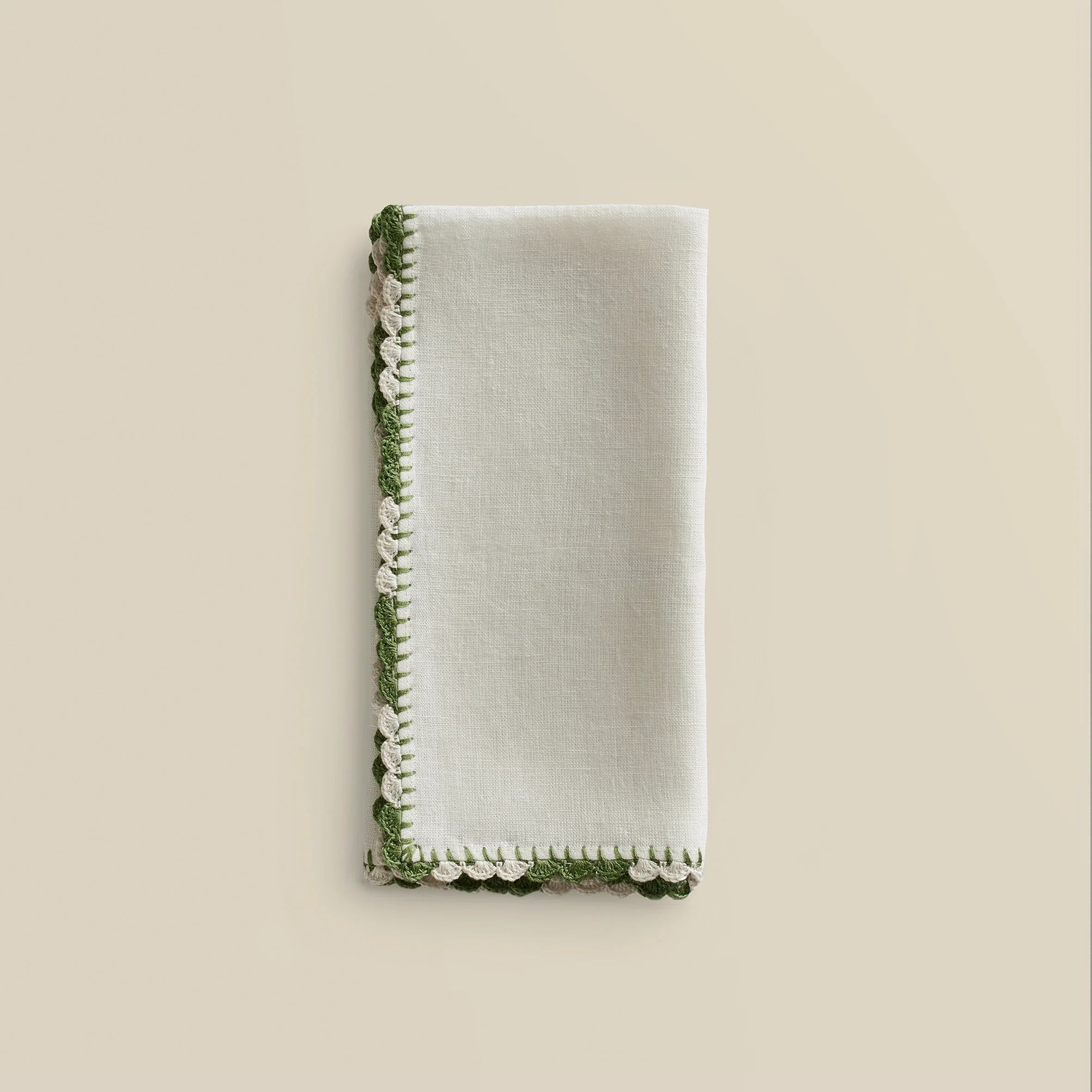 Luxor Crochet-Trimmed Linen Napkin (Set of 2)