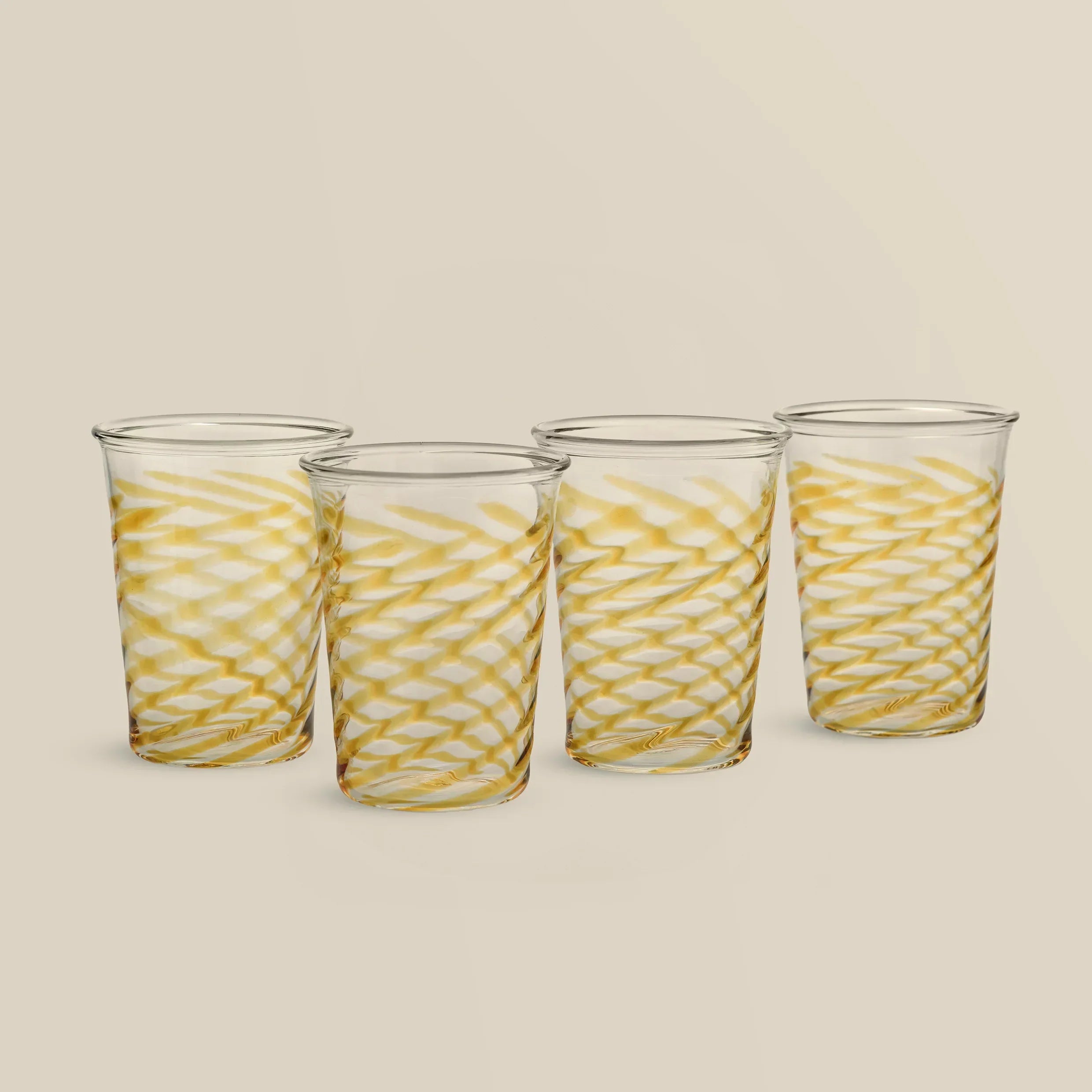 Swirl Hand-Blown Glass (Set of 4)