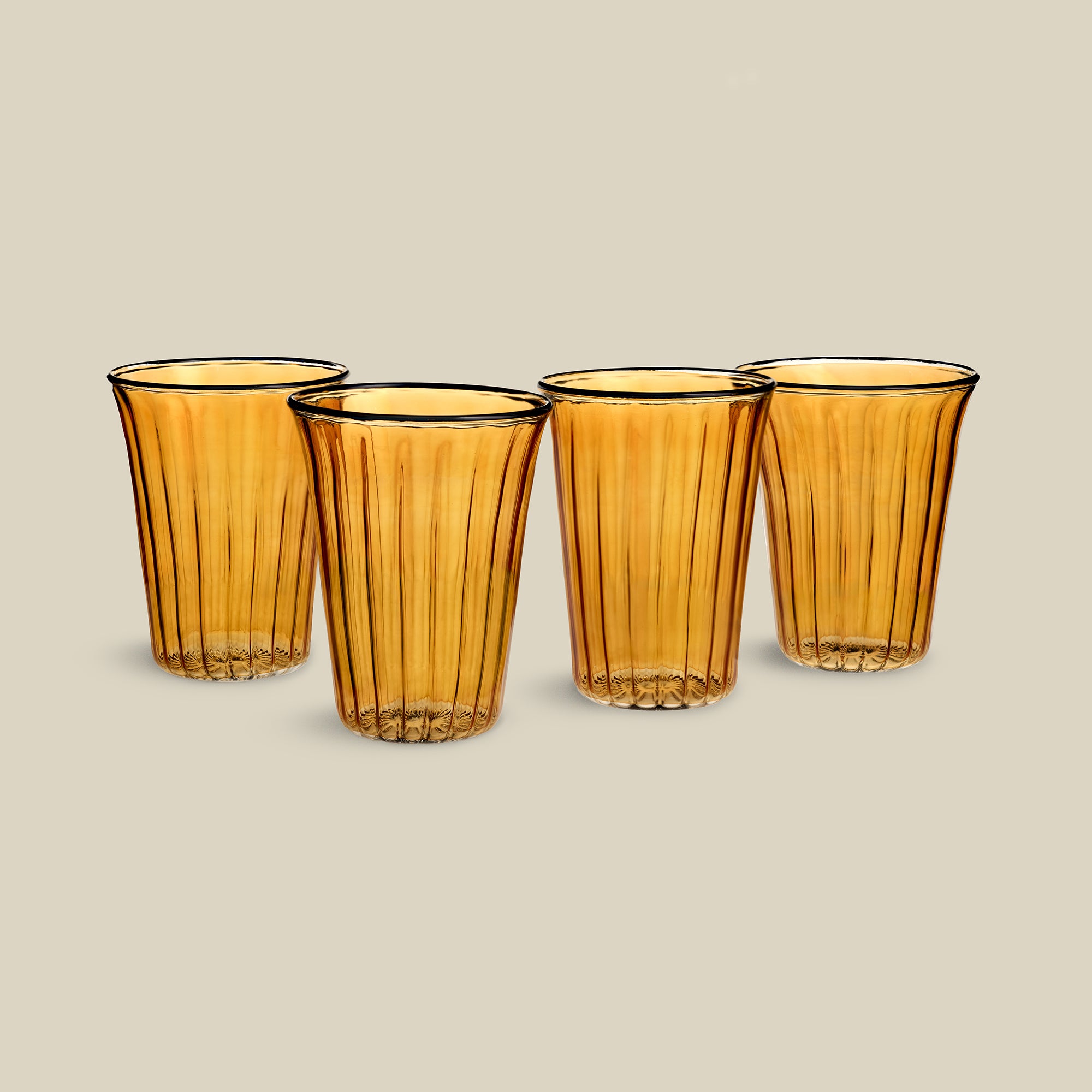 Palace Walk Hand-Blown Glass Cups (Set of 4)