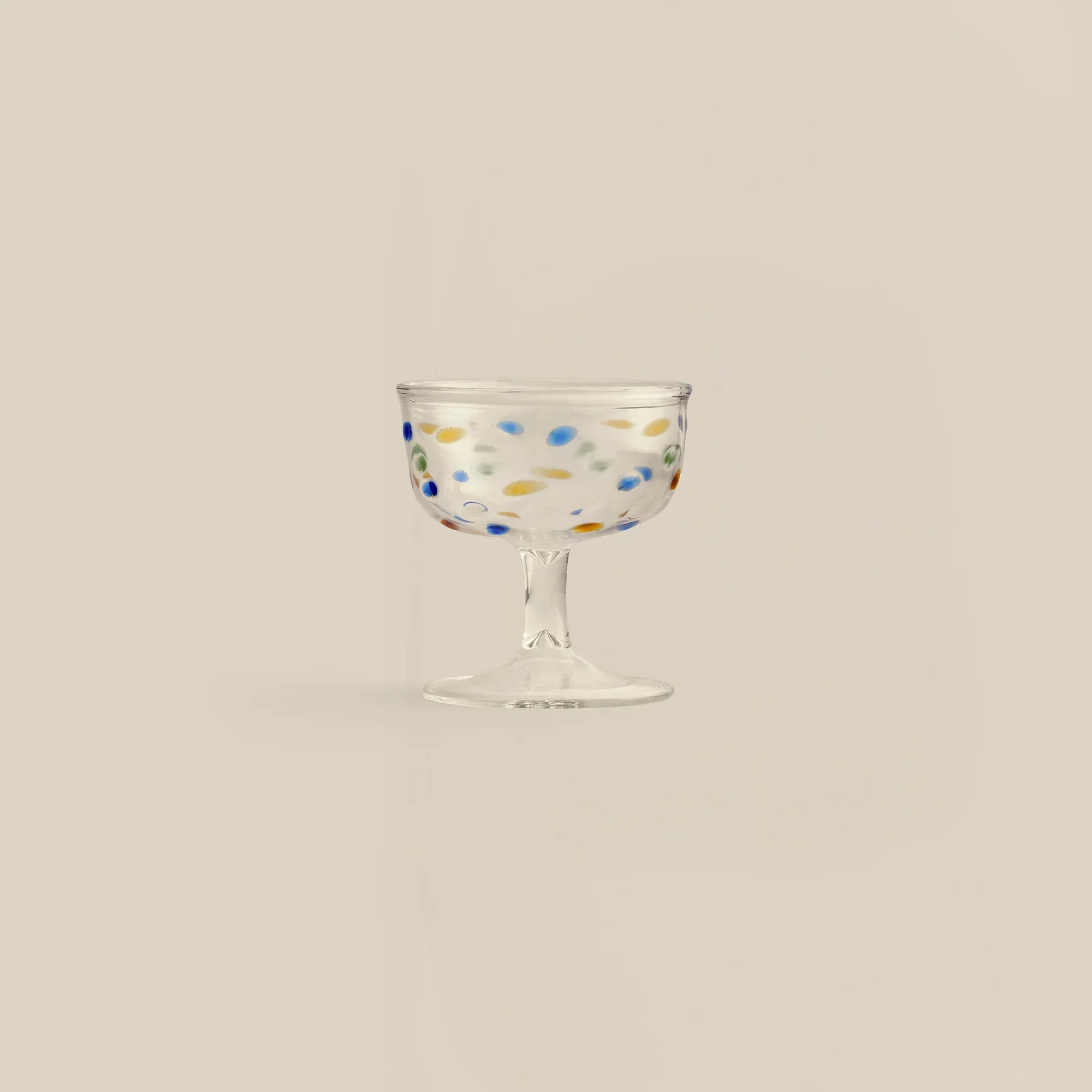 Dotty Hand-Blown Glass Ice Cream Bowl (Set of 2)