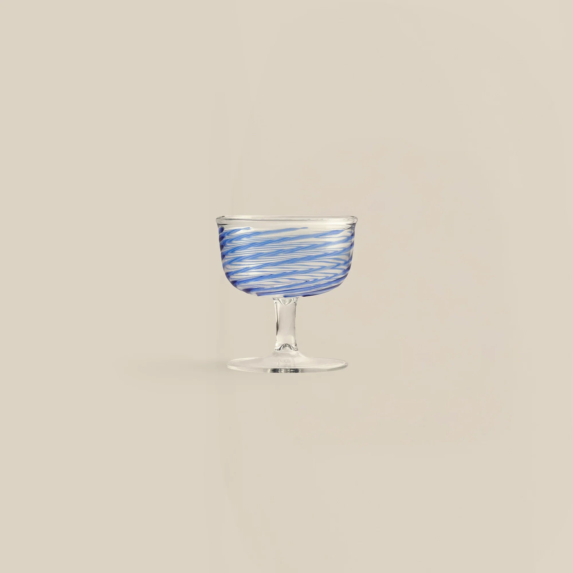 Swirly Hand-Blown Glass Ice Cream Bowl (Set of 2)