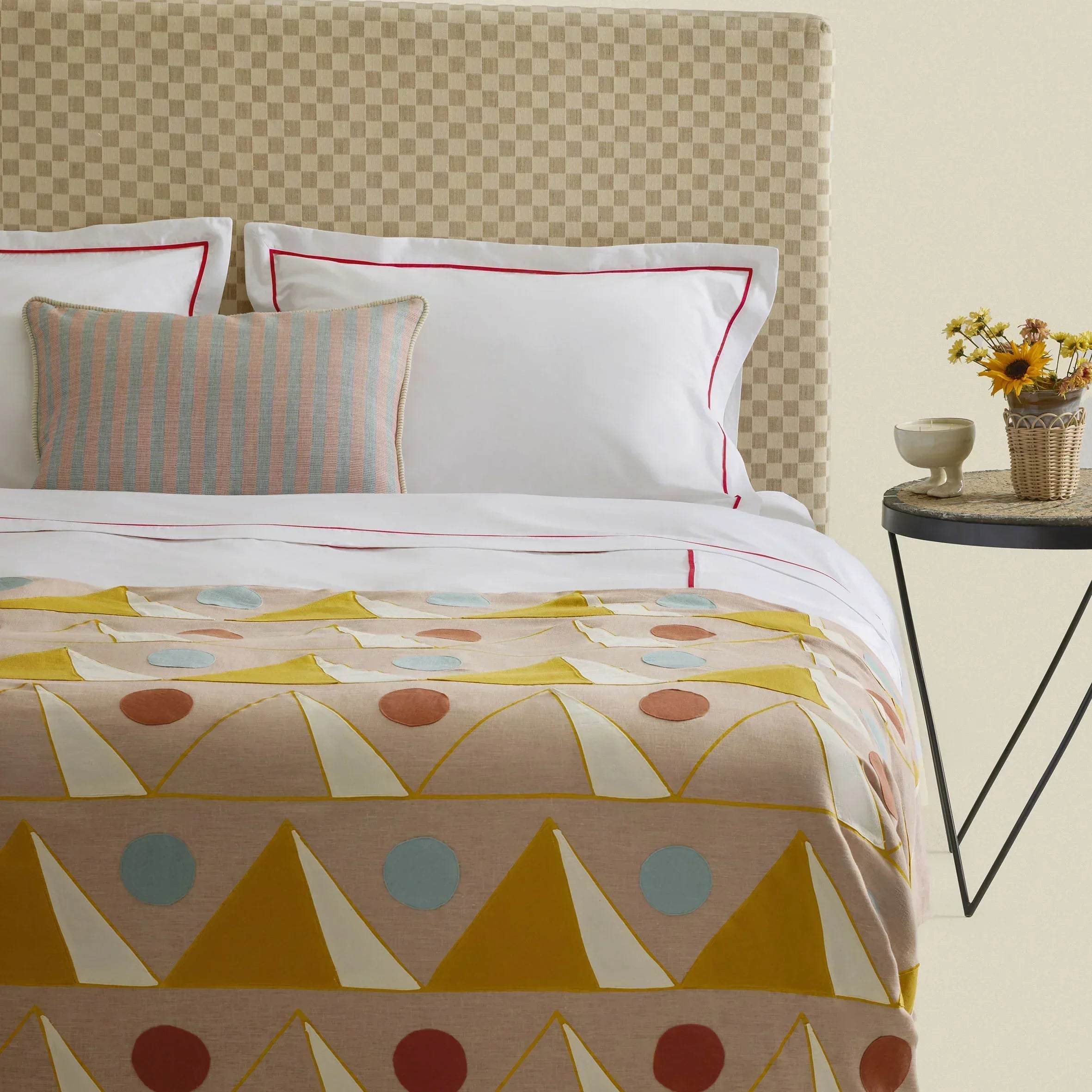 Khufu Patchwork Linen Bed Cover