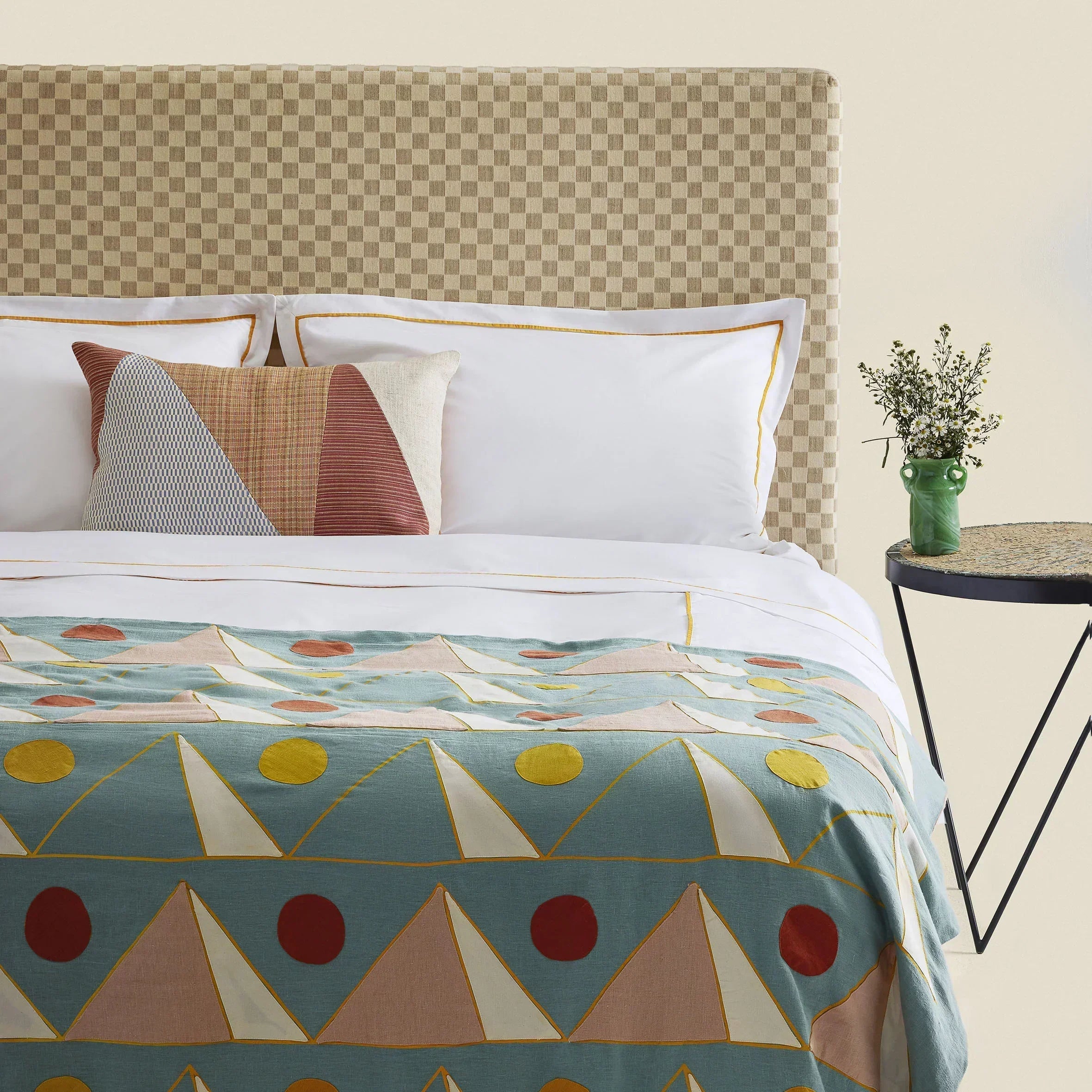 Khufu Patchwork Linen Bed Cover