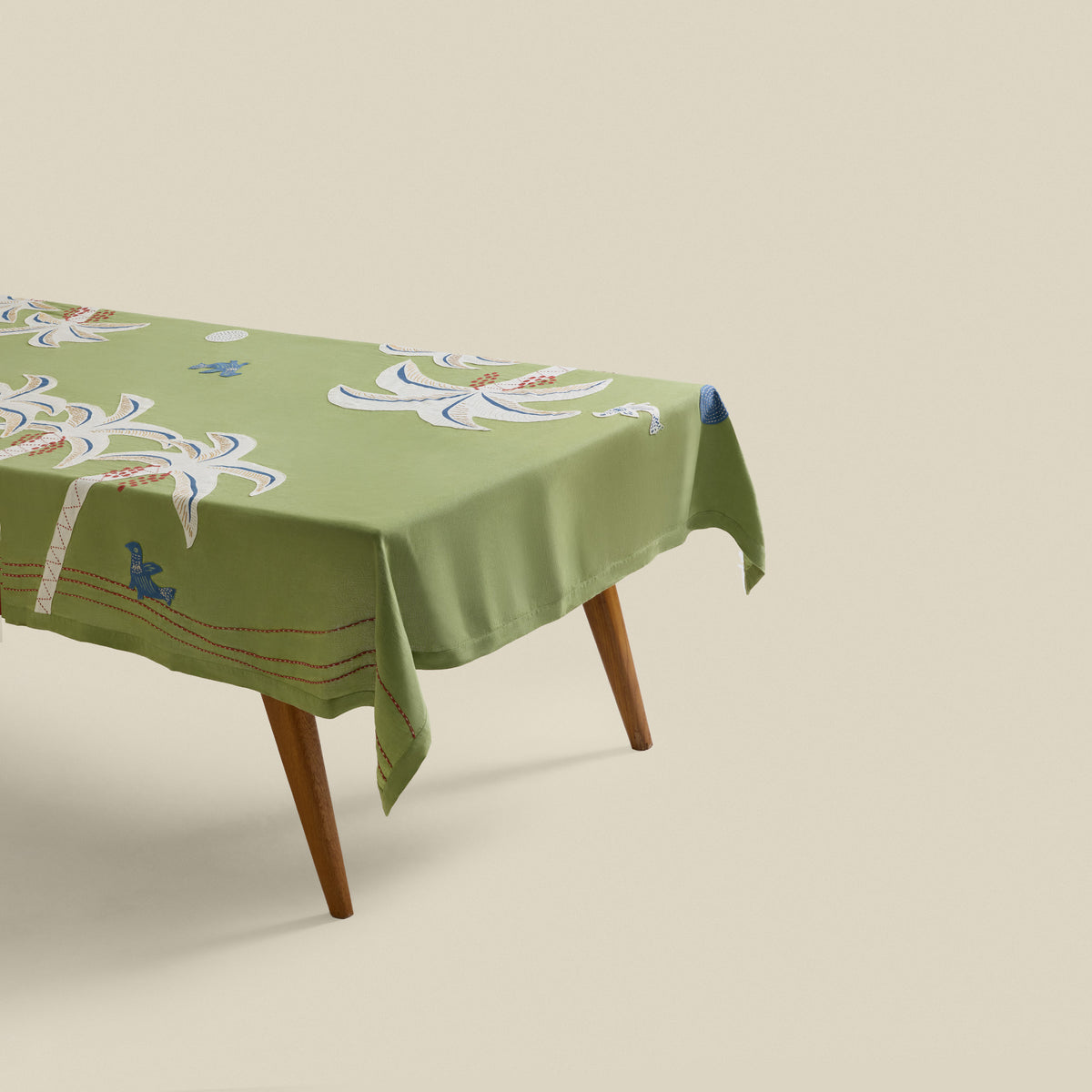 Oasis Patchwork Linen Tablecloth