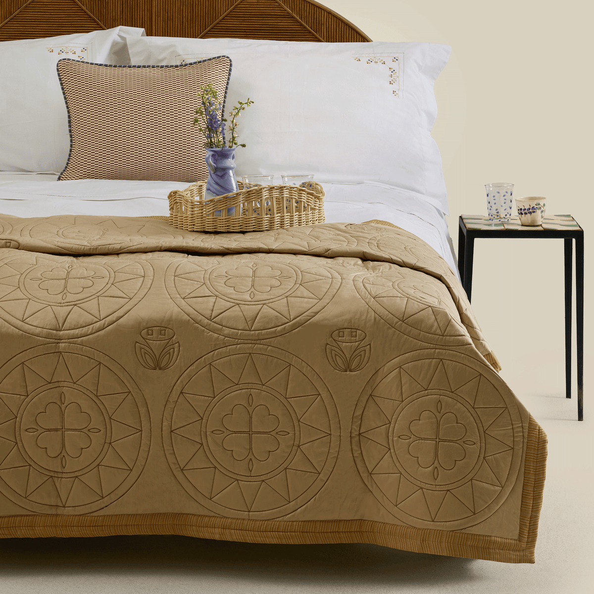 Medallion Quilted Satin Cotton Duvet