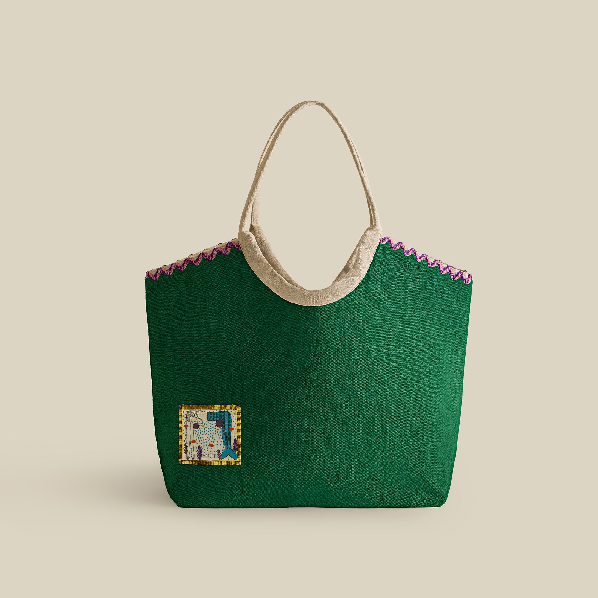 Swirl Cotton Canvas Beach Bag