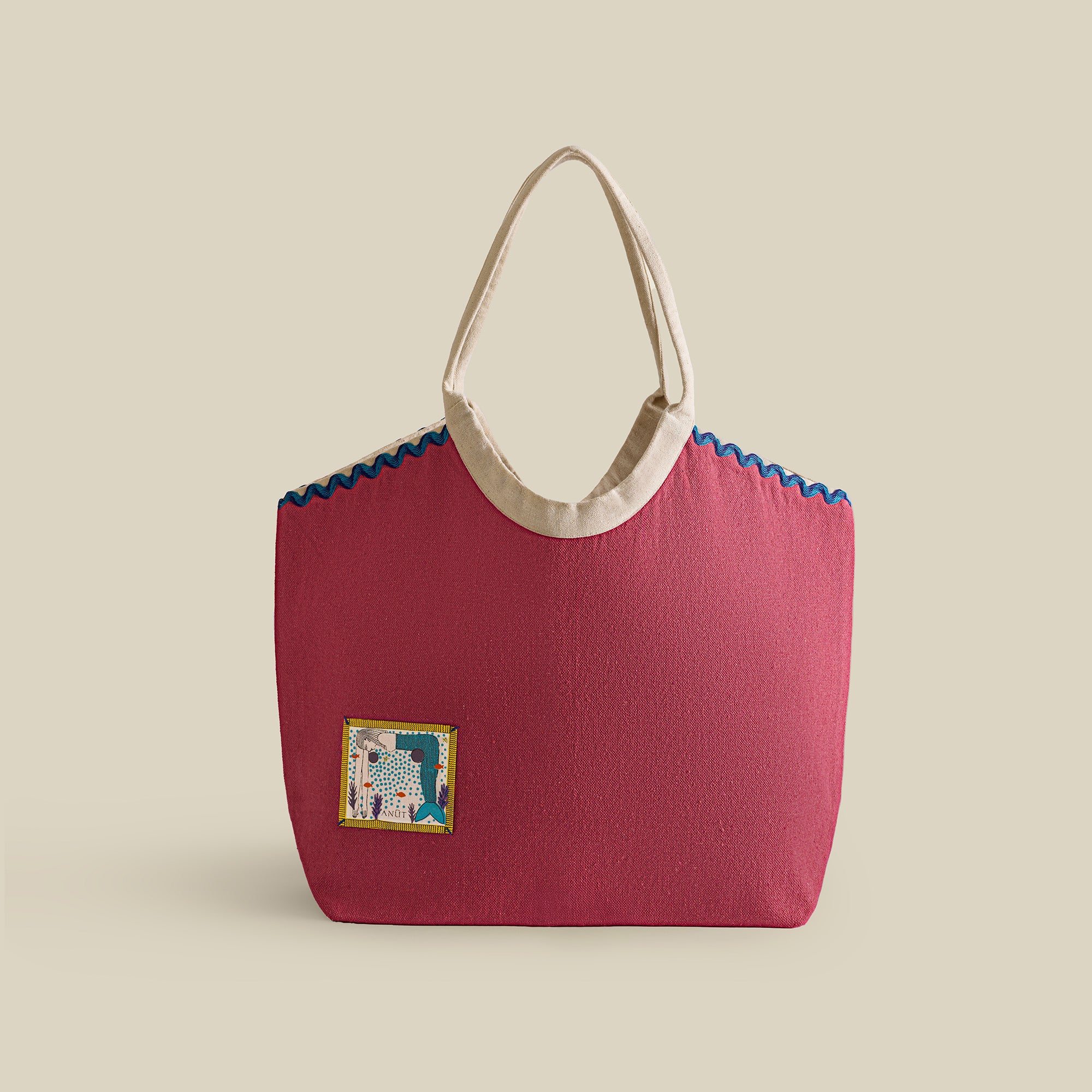 Swirl Cotton Canvas Beach Bag