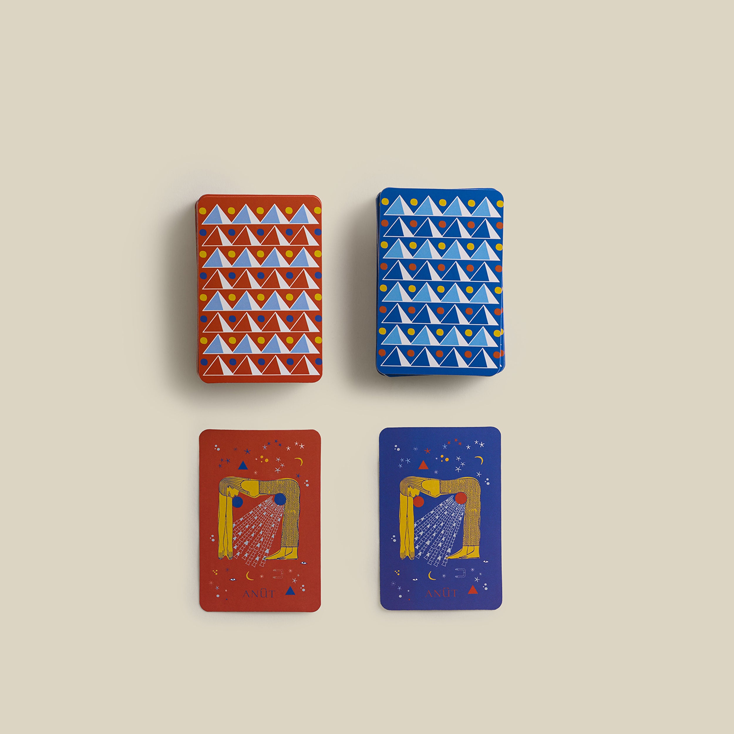 Khufu Playing Cards with Hand-Embroidered Cover