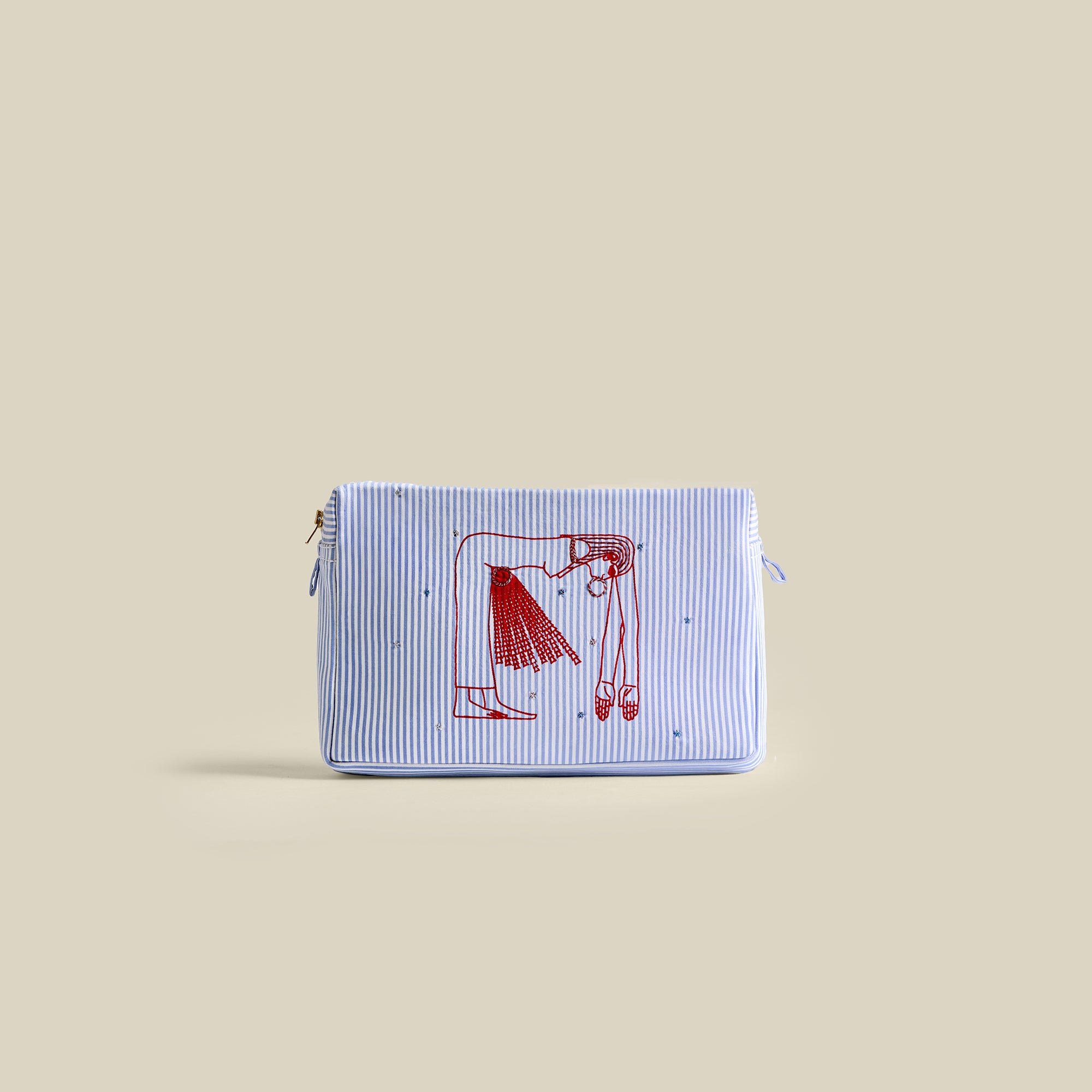 Anut Hand-Embroidered Cotton Toiletry Bag