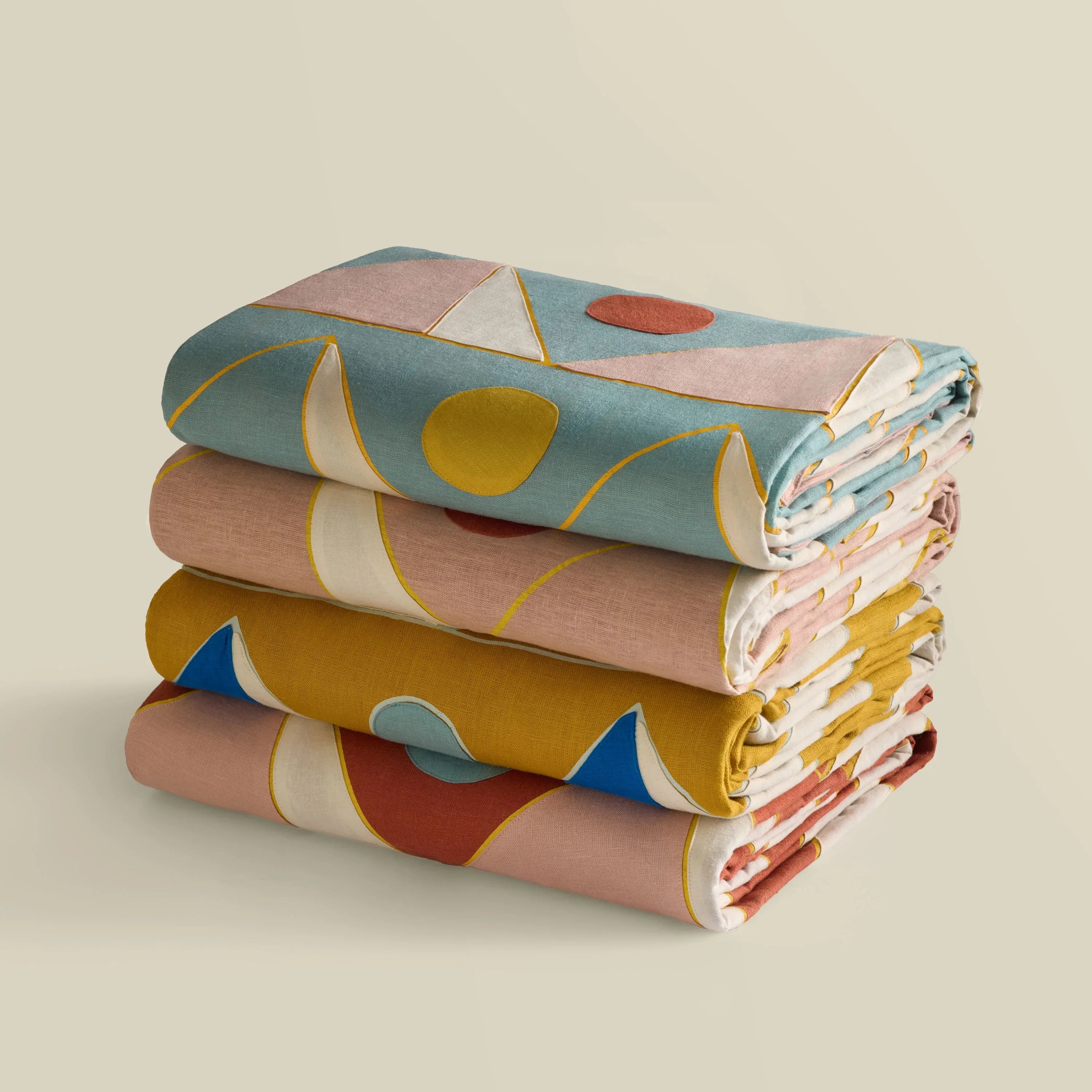Khufu Patchwork Linen Bed Cover