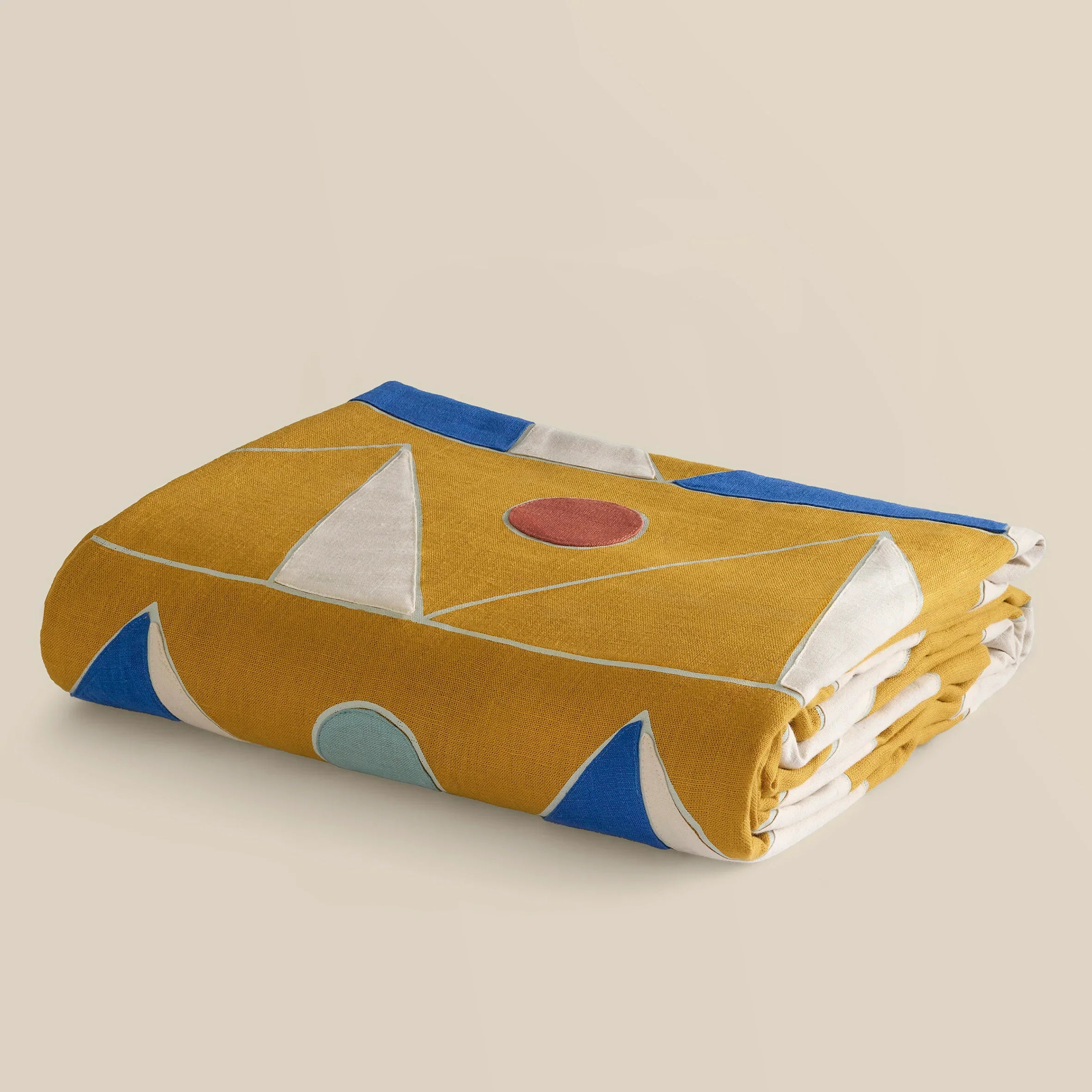 Khufu Patchwork Linen Bed Cover