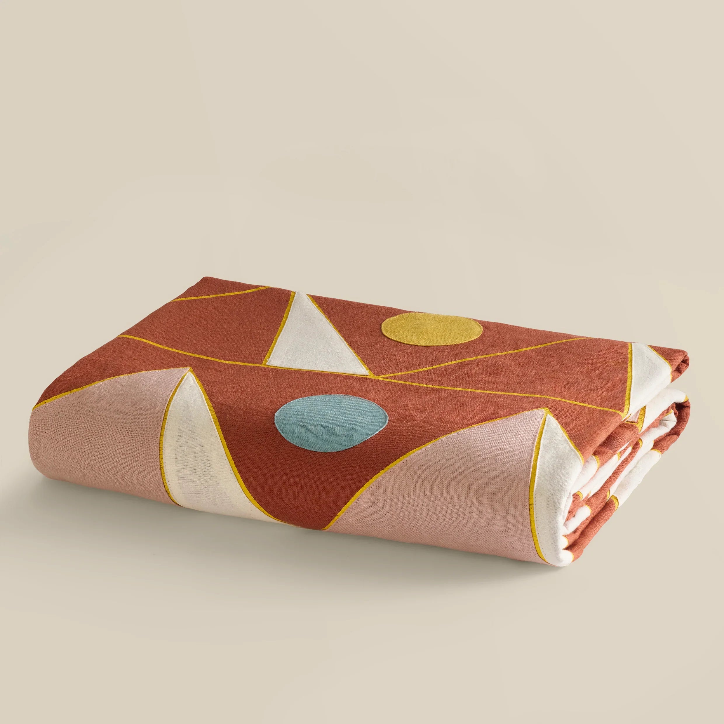 Khufu Patchwork Linen Bed Cover
