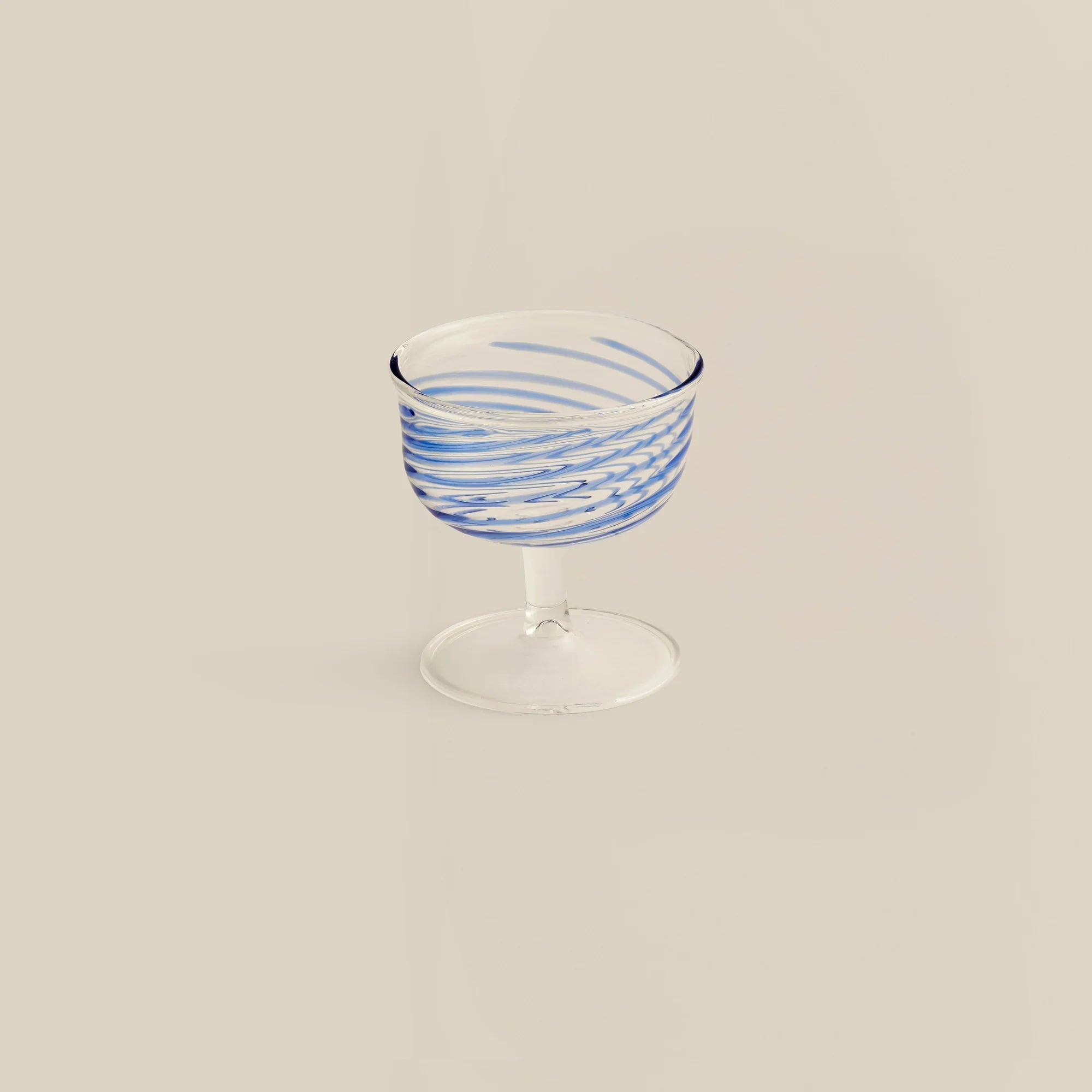Swirly Hand-Blown Glass Ice Cream Bowl (Set of 2)