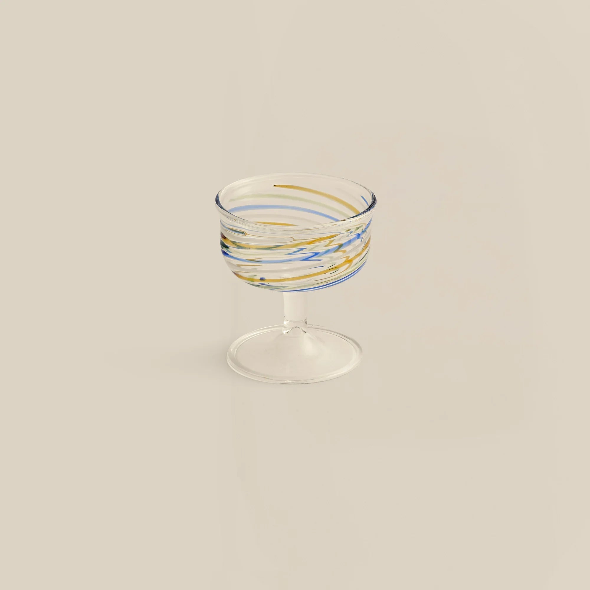 Swirly Hand-Blown Glass Ice Cream Bowl (Set of 2)